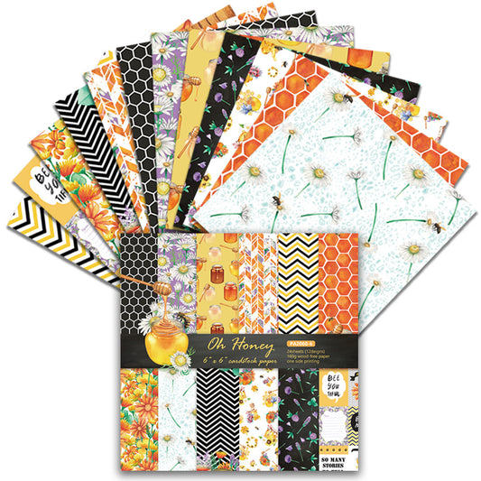 24PCS 6" Oh Honey Scrapbook Paper & Cardstock