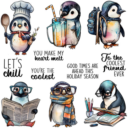 Cute Little Winter Penguin Dies & Stamps Set