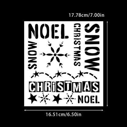 Christmas Text Pattern DIY Painting Hollow Stencil