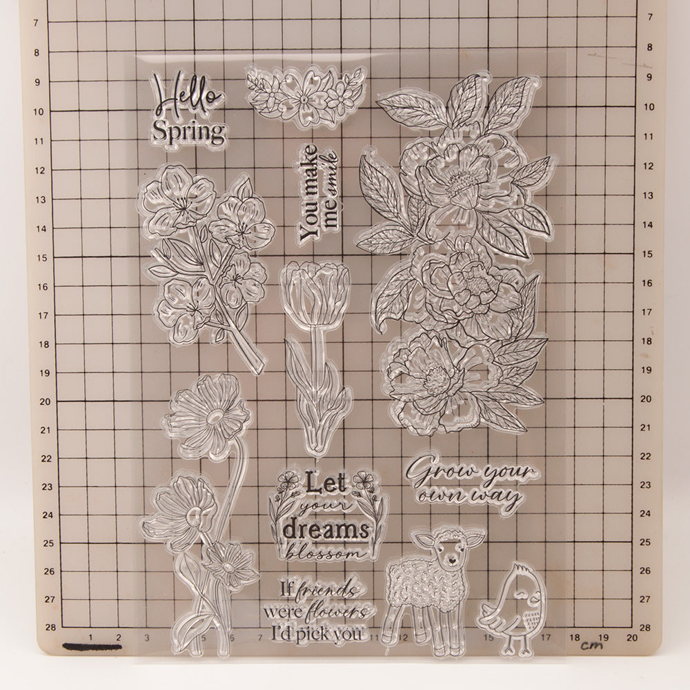 Beautiful Flower Decoration DIY Scrapbook Clear Stamps