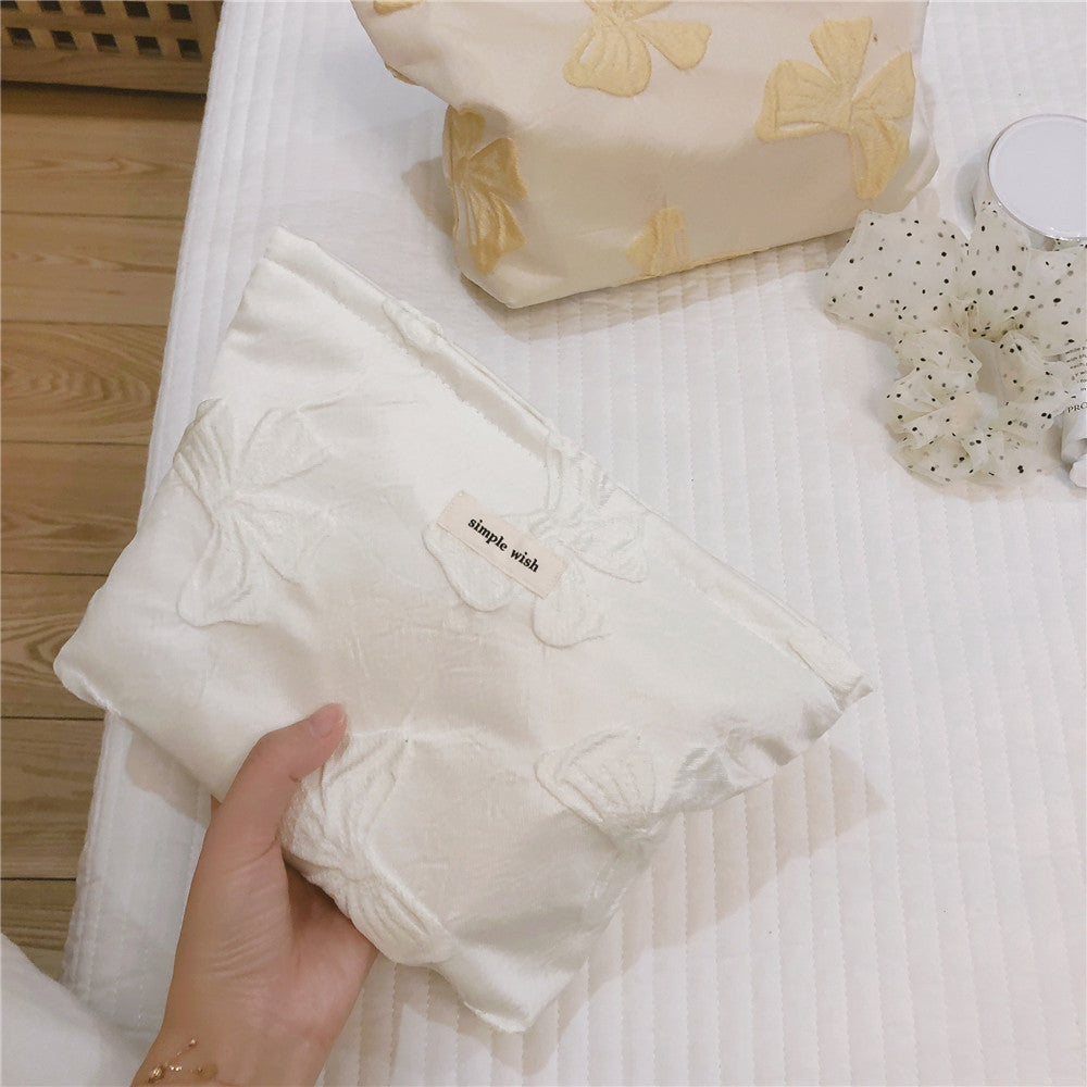 Bowknot Elegant Jacquard Cosmetic Bag