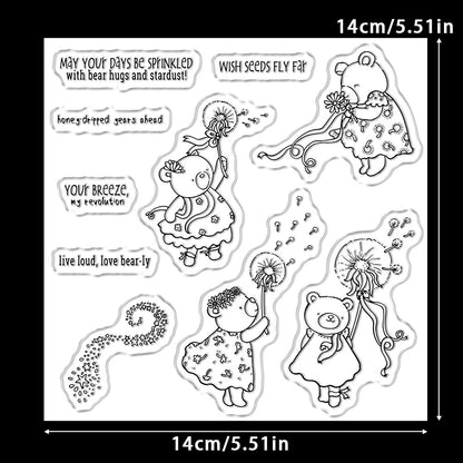 Dandelion Bear Clear Stamps