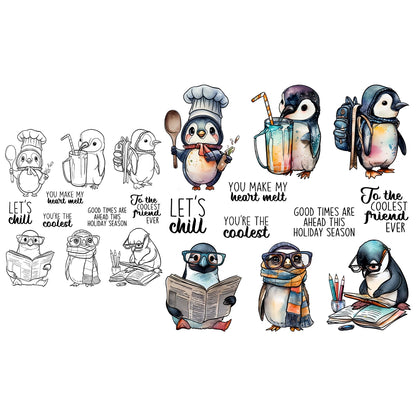 Cute Little Winter Penguin Dies & Stamps Set