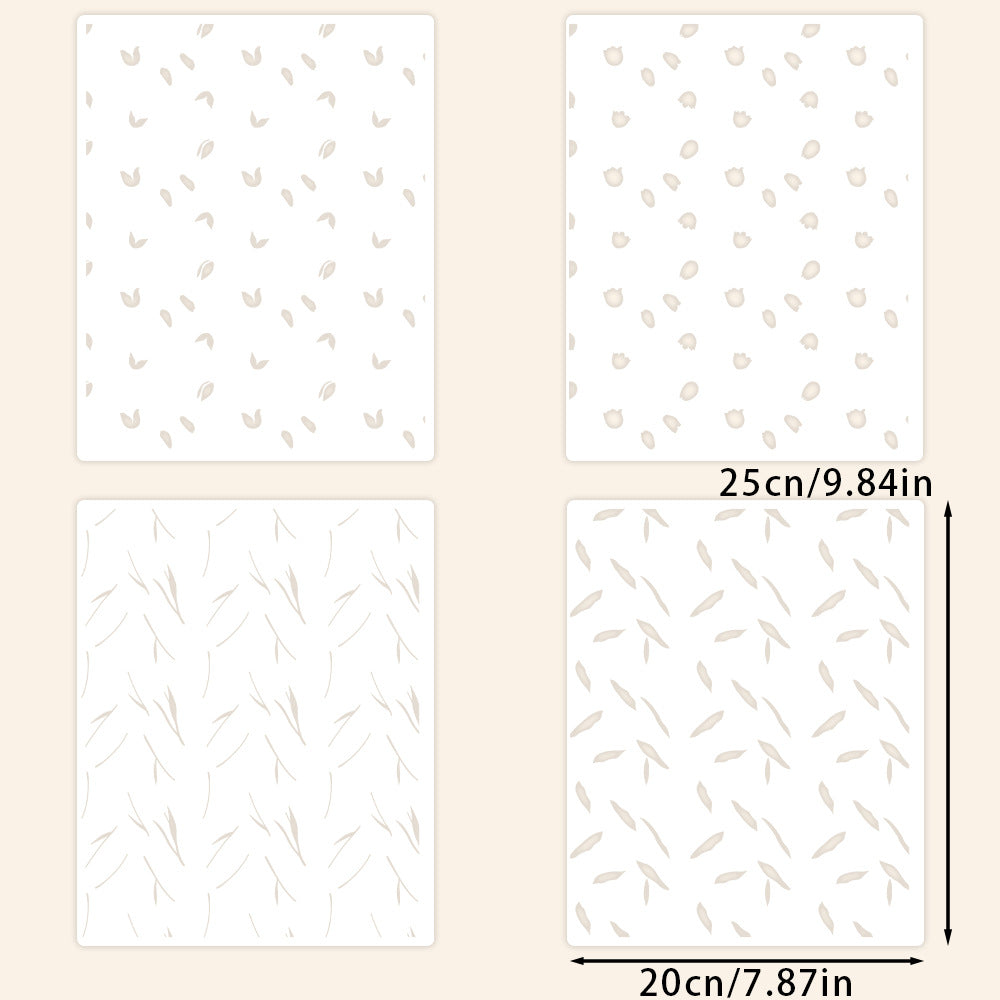 4 PCS Tulip Pattern DIY Painting Hollow Stencil