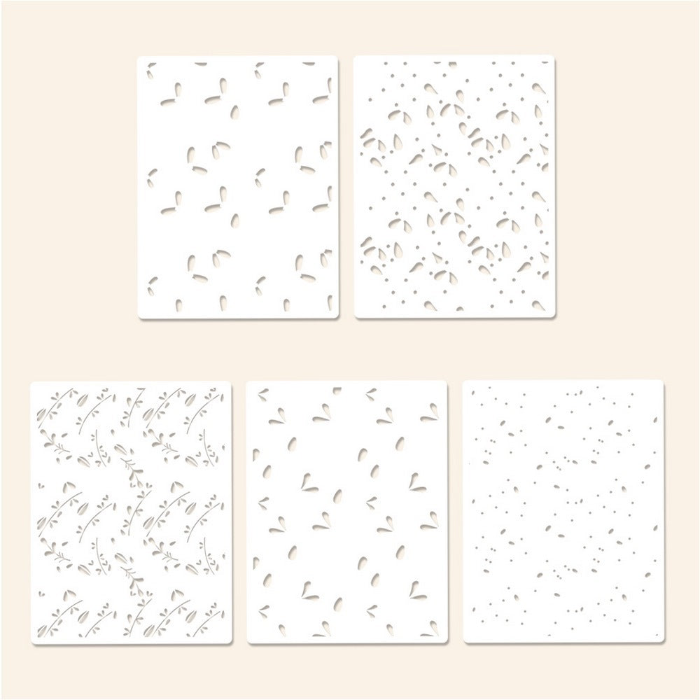 5 PCS Little Flowers Pattern DIY Painting Hollow Stencil