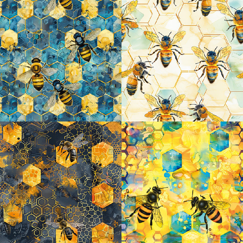 24PCS 6" Hive Pattern Scrapbook Paper & Cardstock
