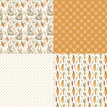 24PCS 6" Bunny Carrot Scrapbook Paper & Cardstock