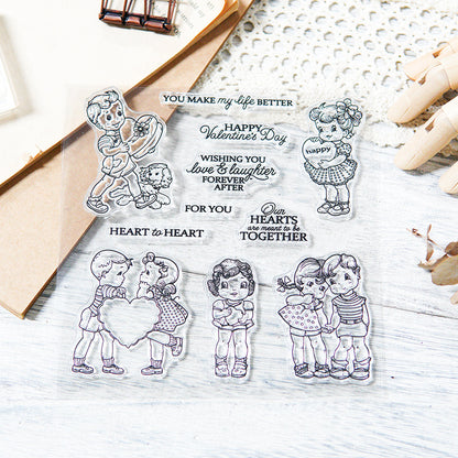 Valentine's Day Kids Clear Stamps