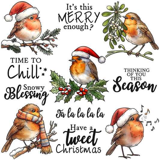 Birds On A Branch In Winter Dies & Stamps Set