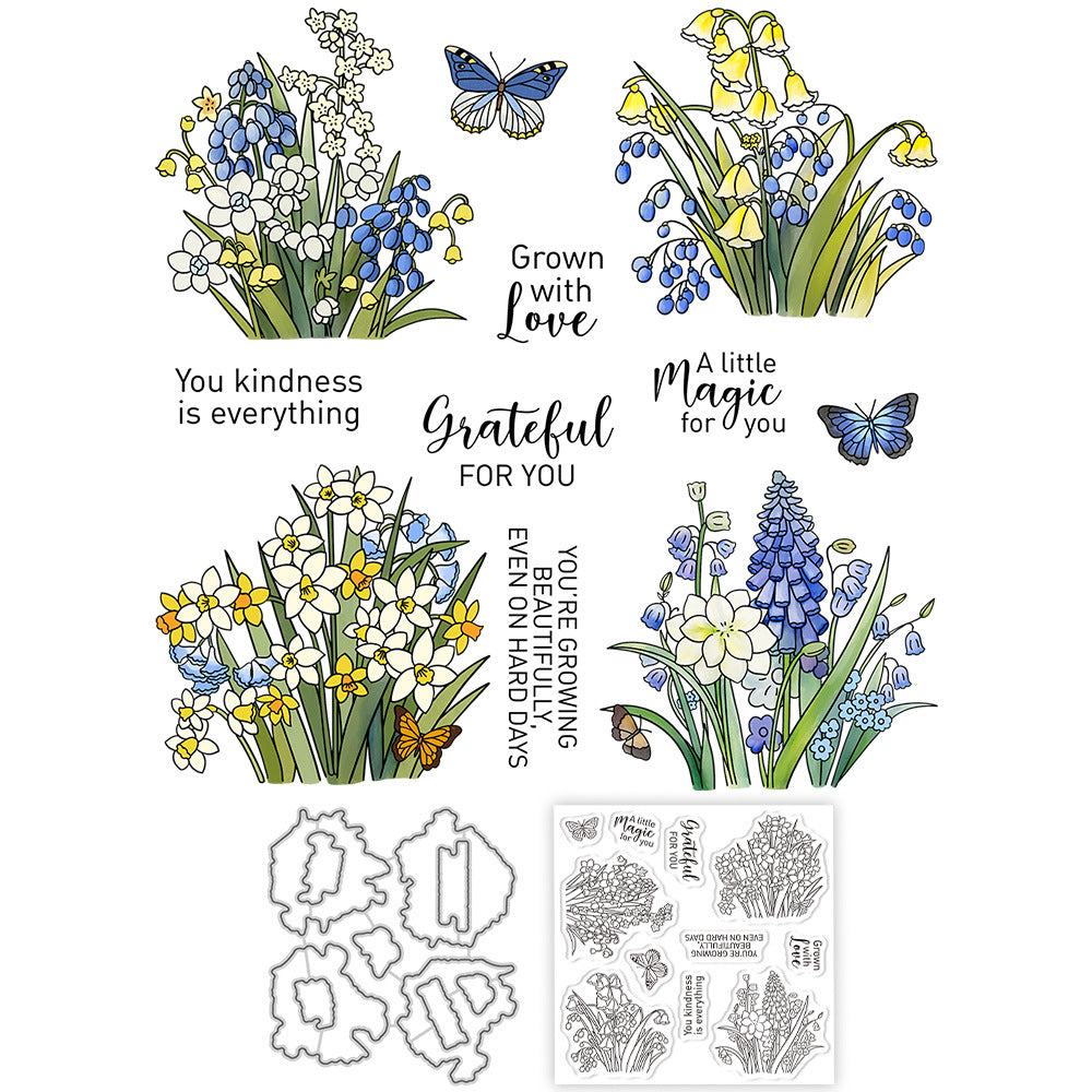 Butterfly Flower Cluster Dies & Stamps Set