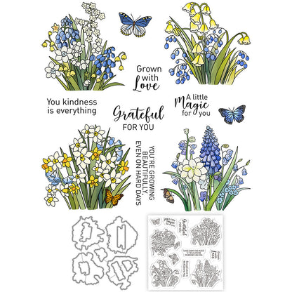 Butterfly Flower Cluster Dies & Stamps Set