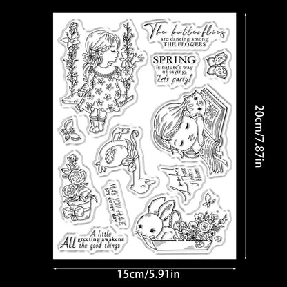 Cute Little Girl Clear Stamps