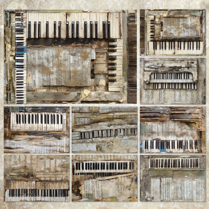 A5 Vintage Piano Journal Scrapbook Paper