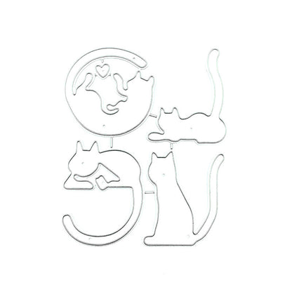 LOVE Shape Cats Metal Cutting Dies