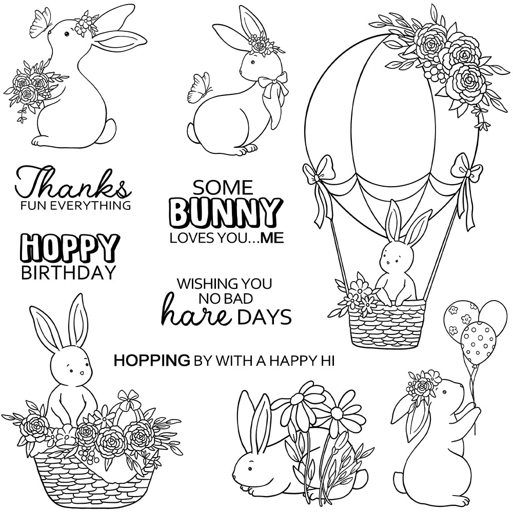 Cute Easter Bunny Dies & Stamps Set
