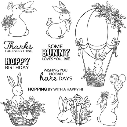 Cute Easter Bunny Dies & Stamps Set