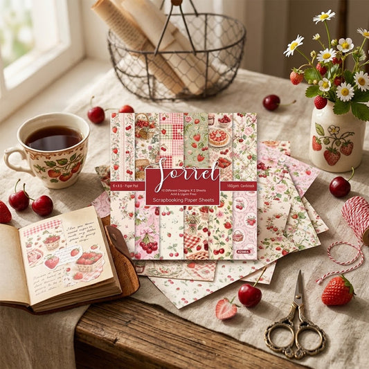 24PCS 6" Fruits Scrapbook Paper & Cardstock
