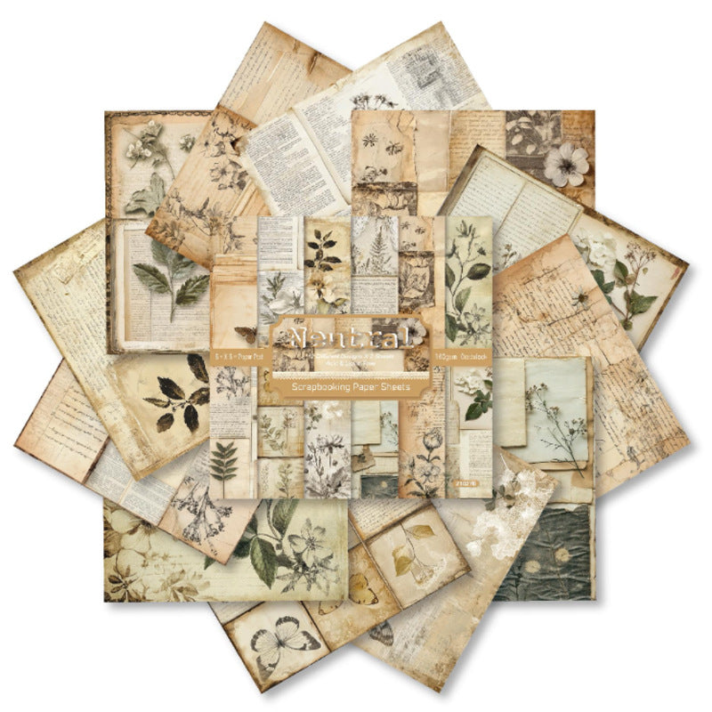 24PCS 6" Neutral Scrapbook Paper & Cardstock