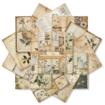 24PCS 6" Neutral Scrapbook Paper & Cardstock