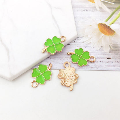 20 Pcs Four-Leaf Clover DIY Jewelry Pendants