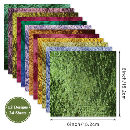 24PCS 6" Velour Scrapbook Paper & Cardstock