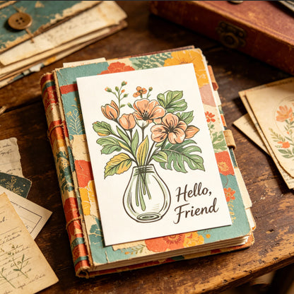 Retro DIY Decorative Journal Clear Stamps