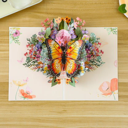 3D Romantic Butterflies Pop-Up Greeting Card