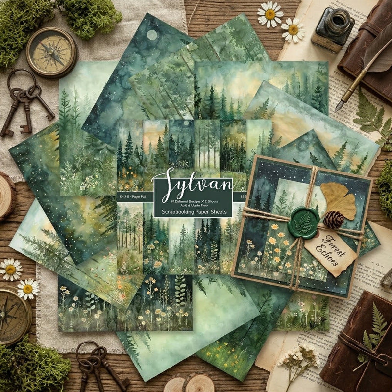 24PCS 6" Sylvan Scrapbook Paper & Cardstock
