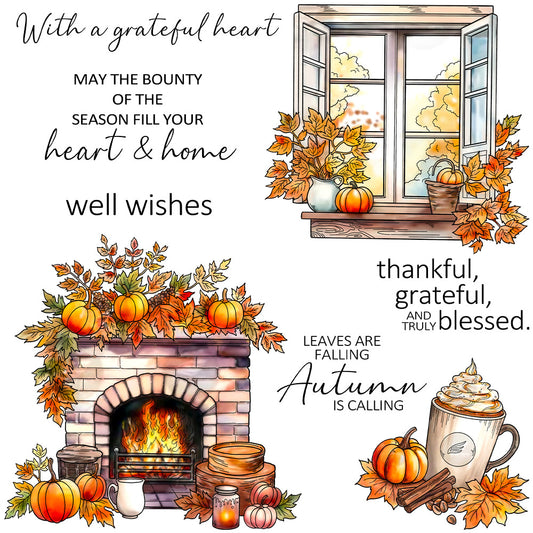 Beautiful Autumn Scenery Dies & Stamps Set