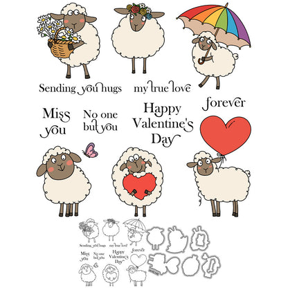 Valentine's Day Lamb Dies & Stamps Set