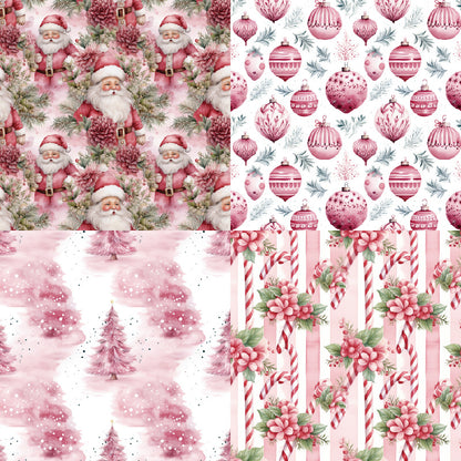 24PCS 6" Rosy Yuletide Scrapbook Paper & Cardstock