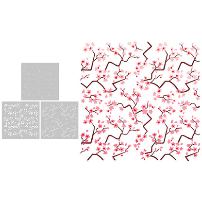 3 PCS Plum Bossom Pattern DIY Painting Hollow Stencil