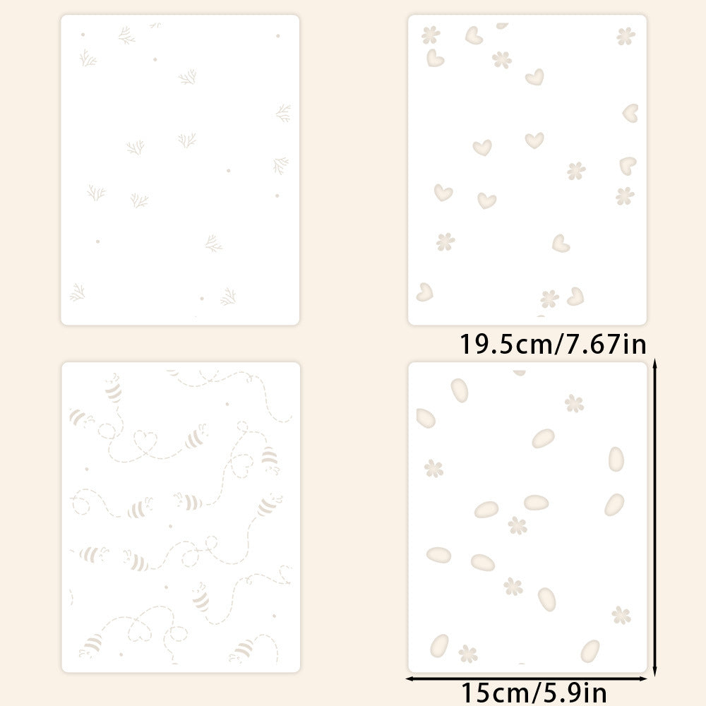 4 PCS Flying Bees Pattern DIY Painting Hollow Stencil