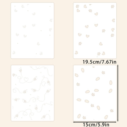 4 PCS Flying Bees Pattern DIY Painting Hollow Stencil