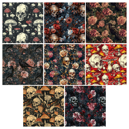 24PCS 6" Skull Scrapbook Paper & Cardstock