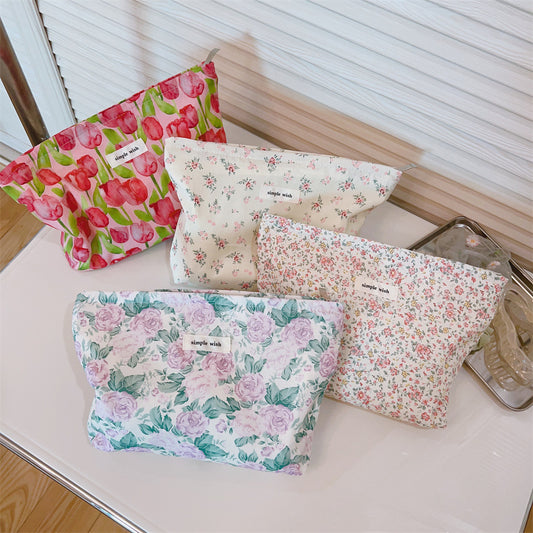 Fresh and Simple Floral Cosmetic Bag