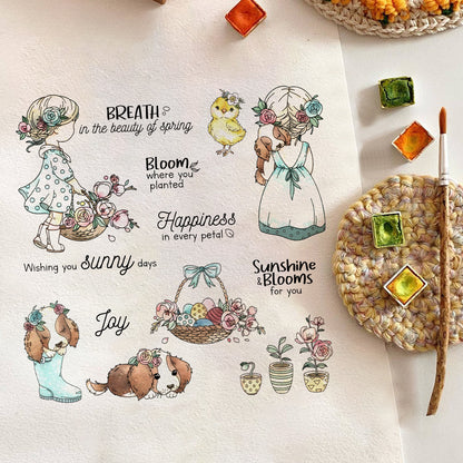 Cute Little Girl Clear Stamps