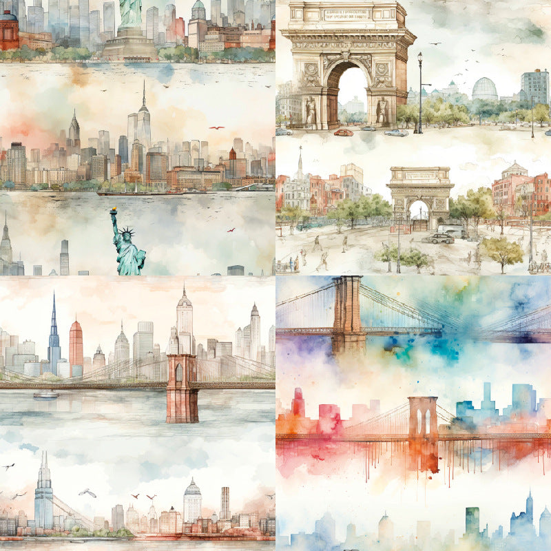 24PCS 6" Skyline Scrapbook Paper & Cardstock