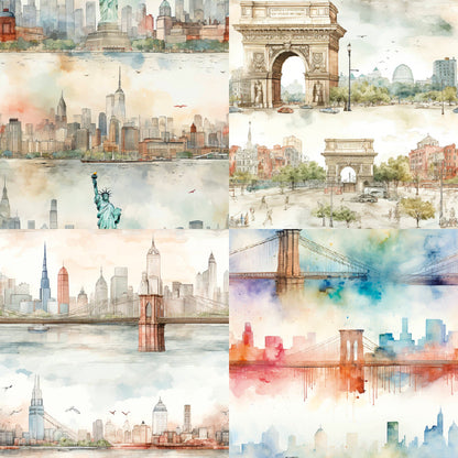 24PCS 6" Skyline Scrapbook Paper & Cardstock