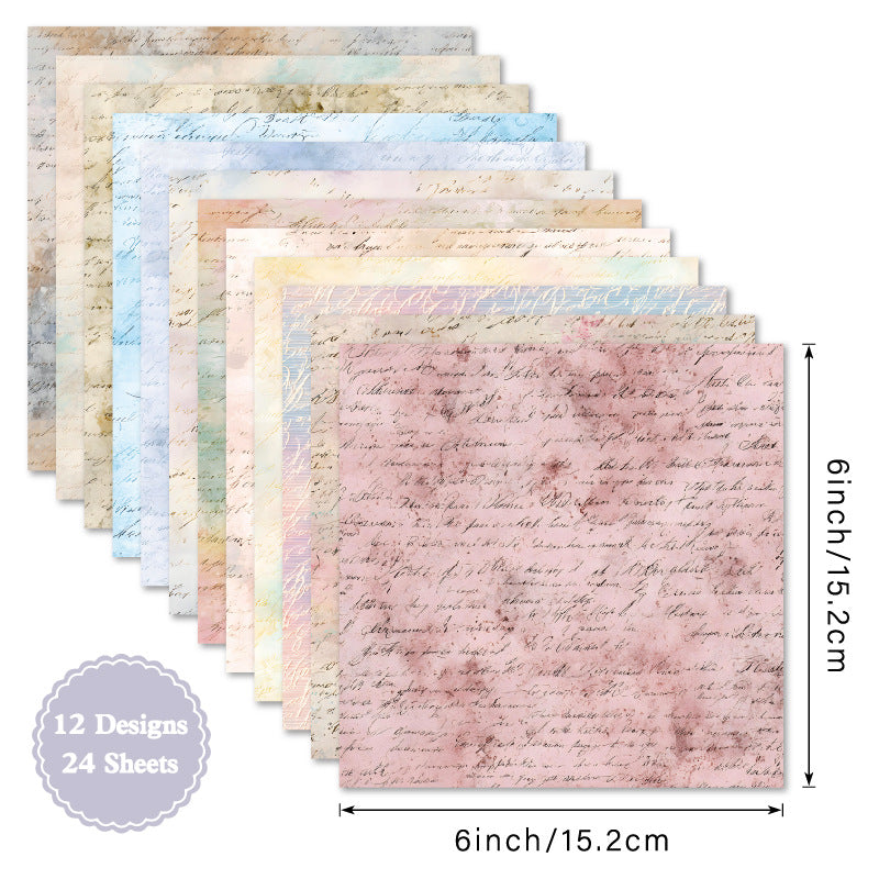 24PCS 6" Diary Scrapbook Paper & Cardstock