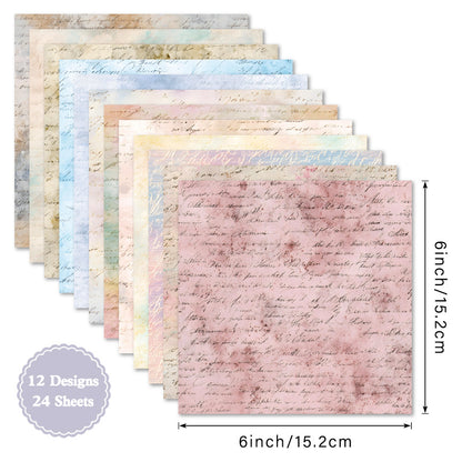 24PCS 6" Diary Scrapbook Paper & Cardstock