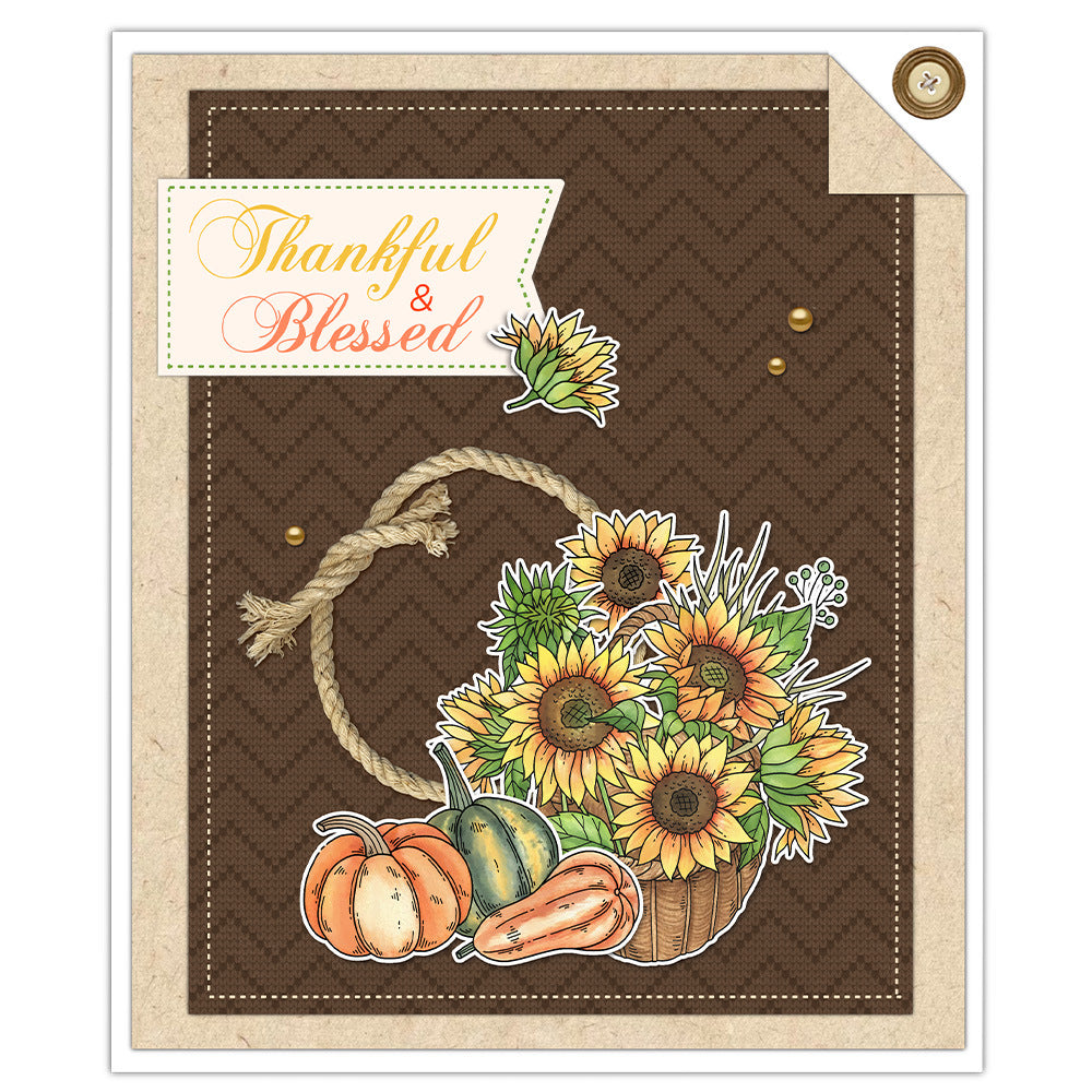 Sunflower Pumpkin Dies & Stamps Set