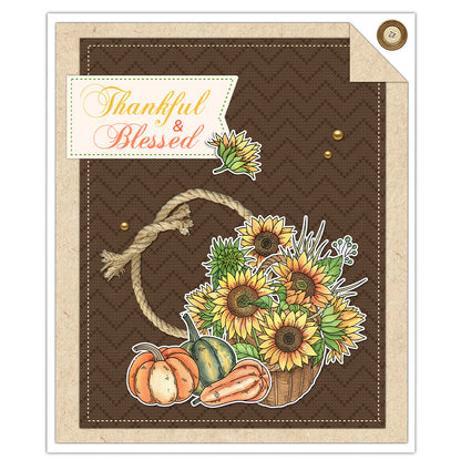 Sunflower Pumpkin Dies & Stamps Set