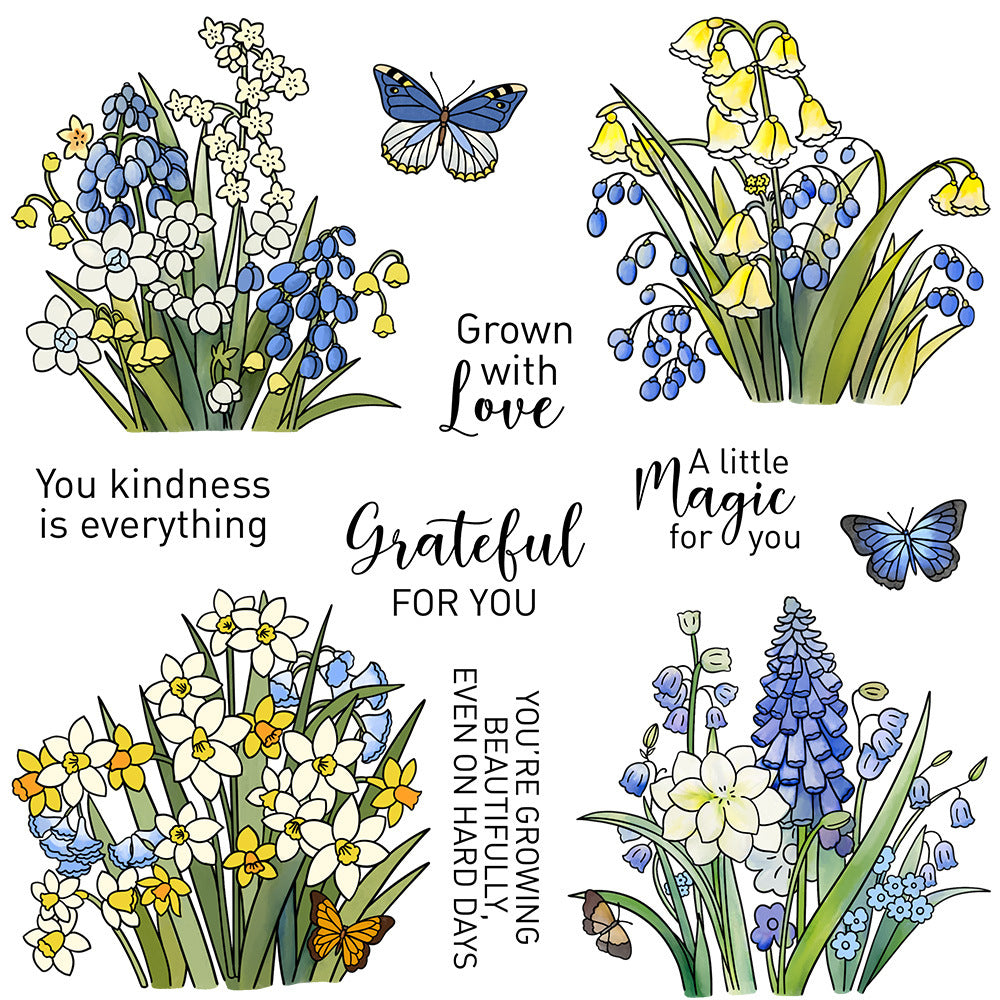 Butterfly Flower Cluster Dies & Stamps Set