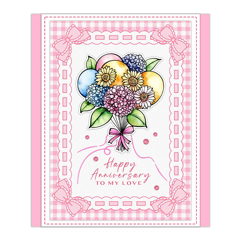 Champagne Flowers Clear Stamps