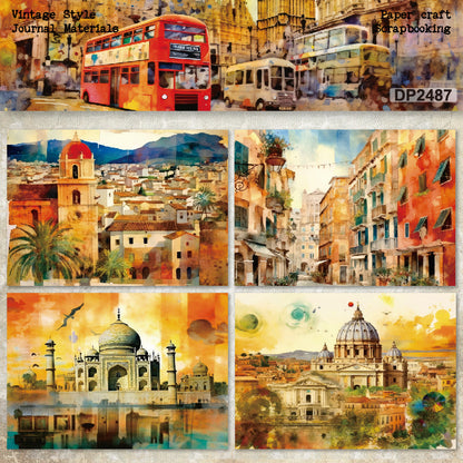 A5 City Scenery Journal Scrapbook Paper