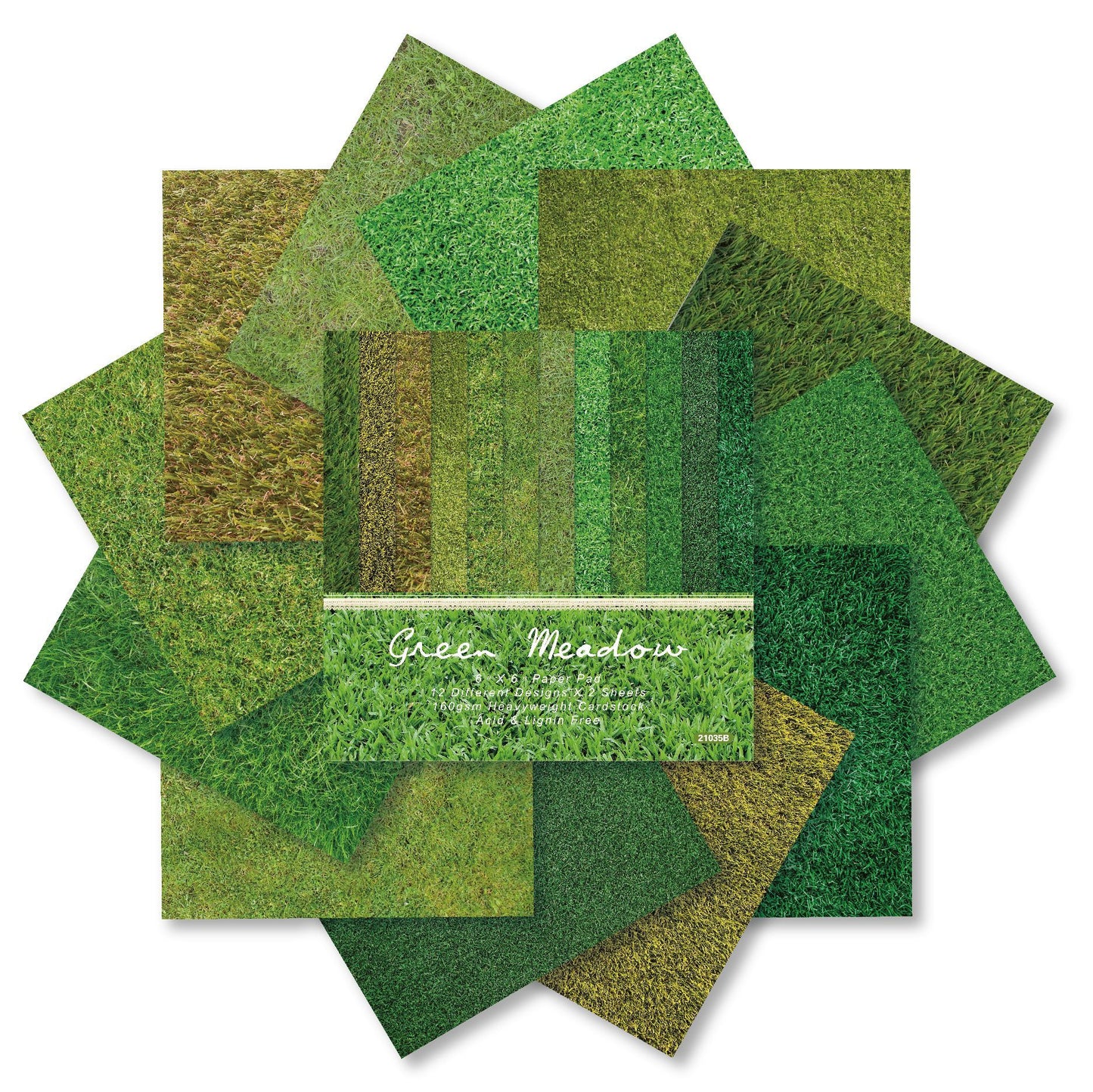24PCS 6" Green Meadow Scrapbook Paper & Cardstock