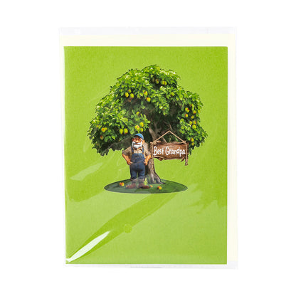 3D Creative Grandfather Green House Pop-Up Card