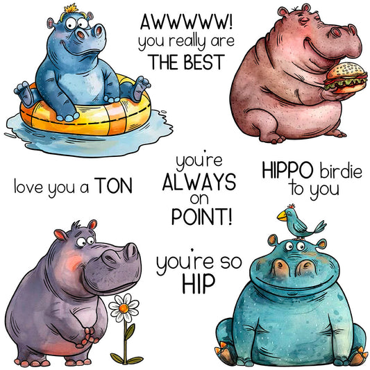 Hippo Daily Life Dies & Stamps Set