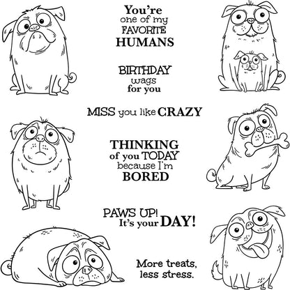 Cute Pug Dies & Stamps Set